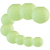 LACGO Juego de 9 linternas redondas de papel de 20-3 cm- 25-4 cm- 30-4 cm- ideal para decoración del hogar- jardín…